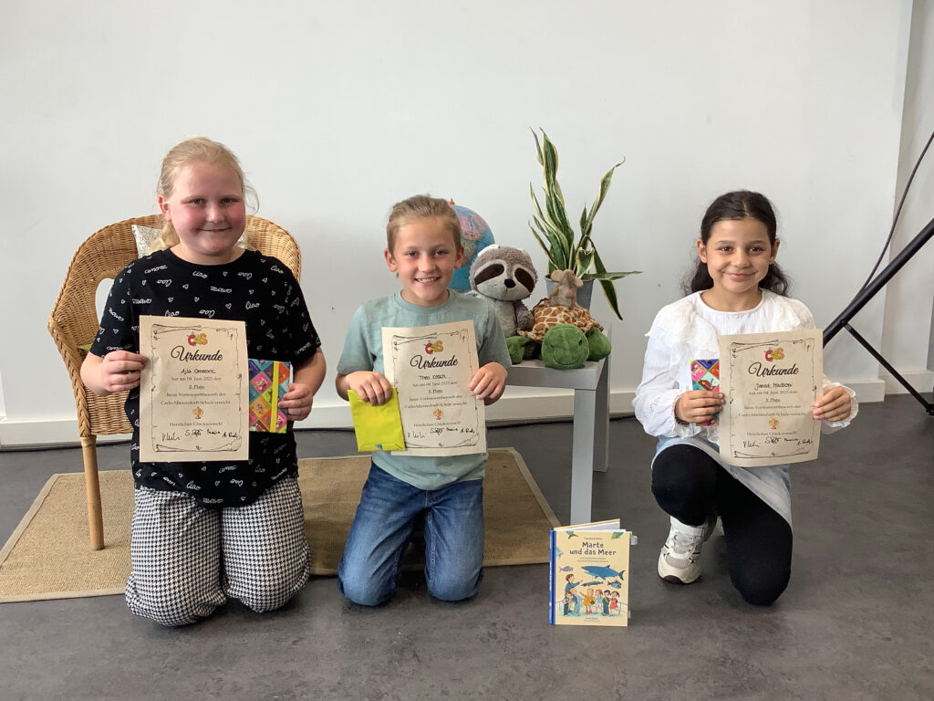 Vorlesewettbewerb begeistert mit Fantasie und Lesefreude 4 Gewinner Jahrgang 4